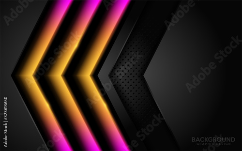 Modern dark background combine with glowing yellow and pink lines.