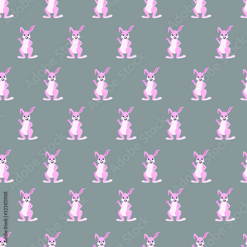 Saemless pattern wth rabbit, grey rabbit, baby wallpaper