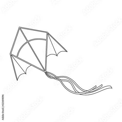 Kite bird vector icon.Outline vector icon isolated on white background kite bird .