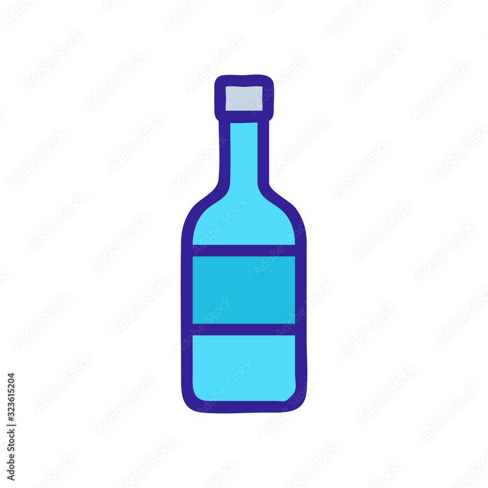 bottle wine icon vector. Thin line sign. Isolated contour symbol illustration bottle wine icon vector. Thin line sign. Isolated contour symbol illustration
