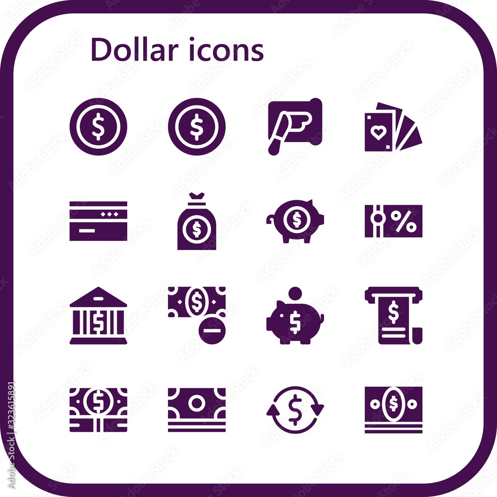 dollar icon set dollar icon set