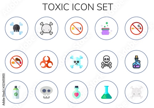 Modern Simple Set of toxic Vector flat Icons