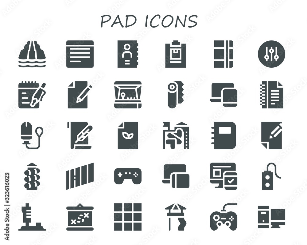 Modern Simple Set of pad Vector filled Icons