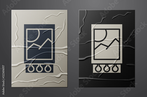 White Open matchbox and matches icon isolated on crumpled paper background. Paper art style. Vector Illustration