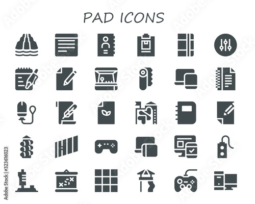 Modern Simple Set of pad Vector filled Icons