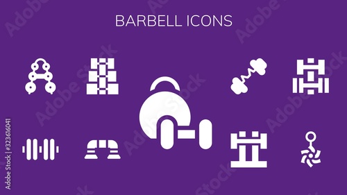 Modern Simple Set of barbell Vector filled Icons