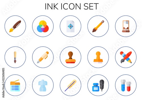 Modern Simple Set of ink Vector flat Icons