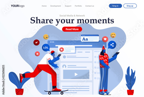 Flat Modern design Illustration of Social Media