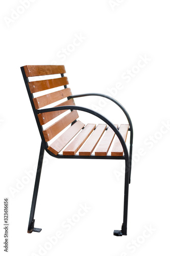 classic bench, side view isolated on white background