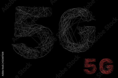 5G network sign. Wireless i...