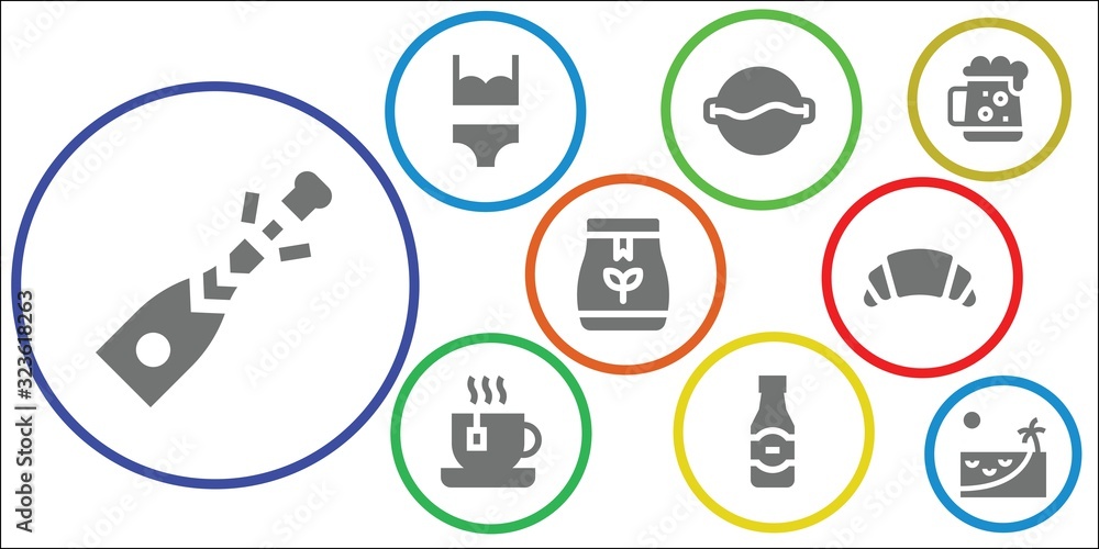 Modern Simple Set of drink Vector filled Icons