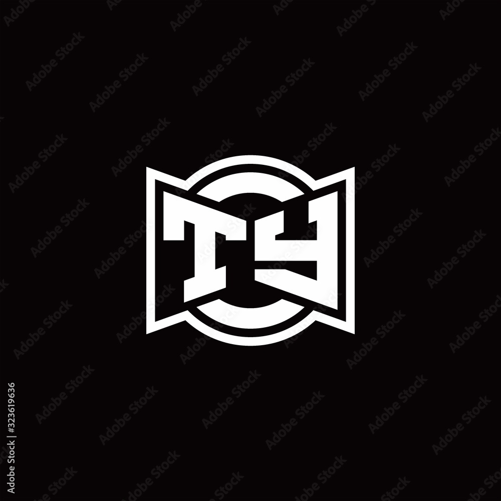 TY logo monogram with ribbon style circle rounded design template TY logo monogram with ribbon style circle rounded design template