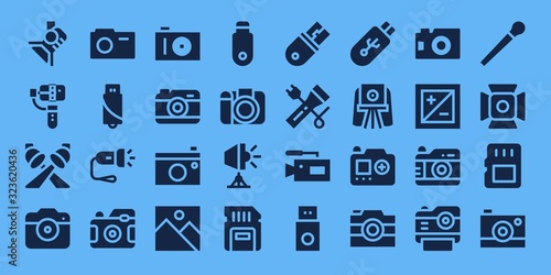 Modern Simple Set of flash Vector filled Icons