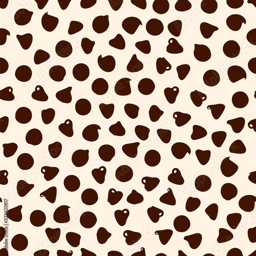 Scattering sweet chocolate chips. Seamless vector texture. photo