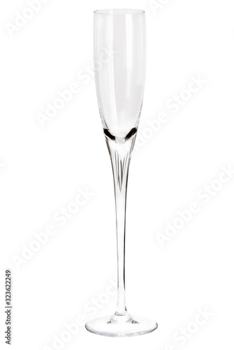 Glass goblet on a white background