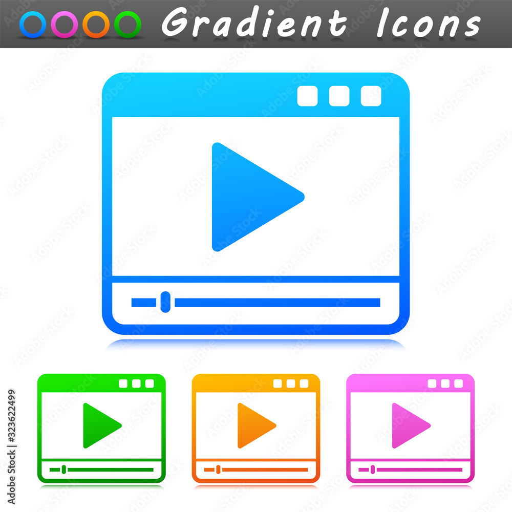 Vector illustration of video player symbol icon Vector illustration of video player symbol icon