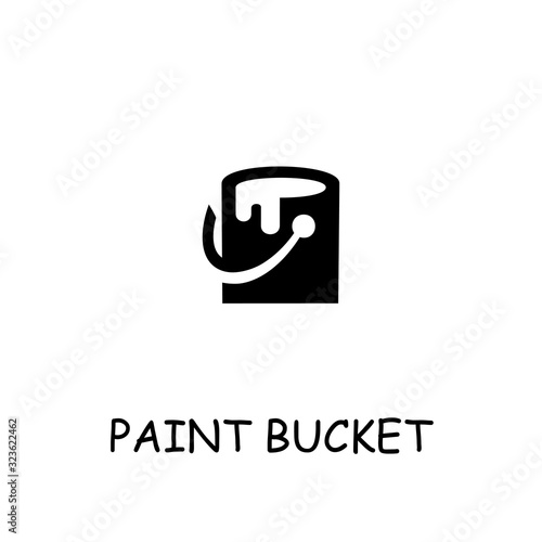 Paint bucket flat vector icon