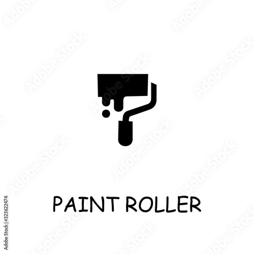 Paint roller flat vector icon