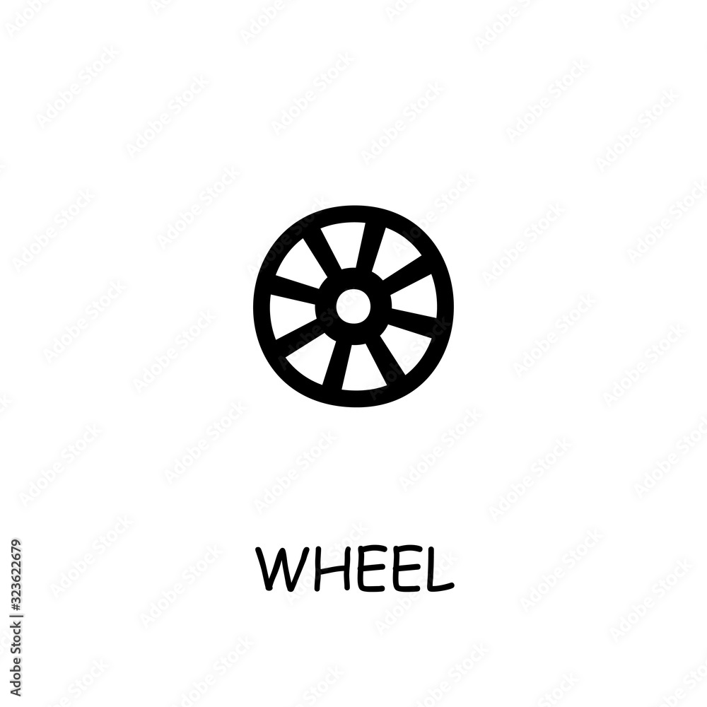 Wheel flat vector icon