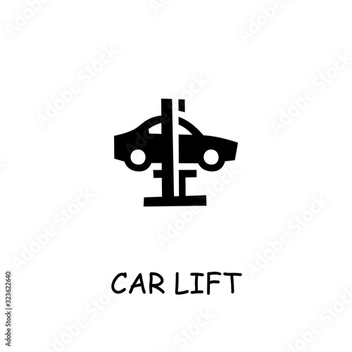 Car lift flat vector icon