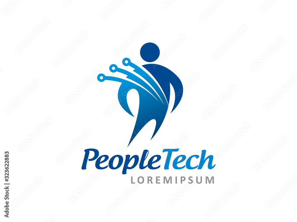 People technology logo template design, icon, symbol