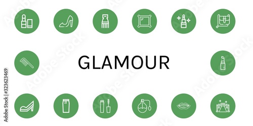 Fototapeta glamour simple icons set