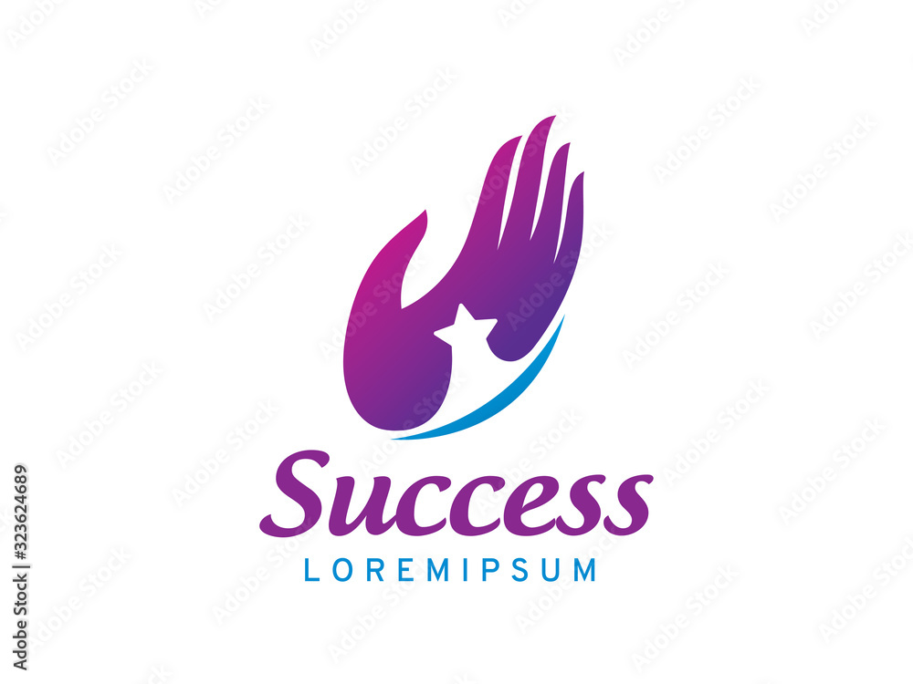 hand and star logo template design, icon, symbol hand and star logo template design, icon, symbol