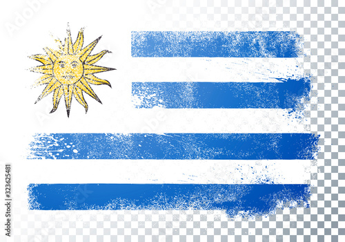 Vector Illustration vintage grunge texture flag of uruguay photo