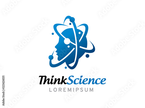 Think science logo template design, icon, symbol