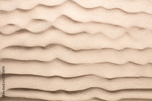 top view of blank sand dunes on beach as textured background