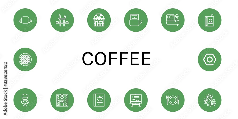 Set of coffee icons Set of coffee icons