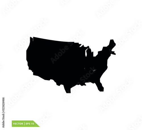 Map usa icon vector logo template