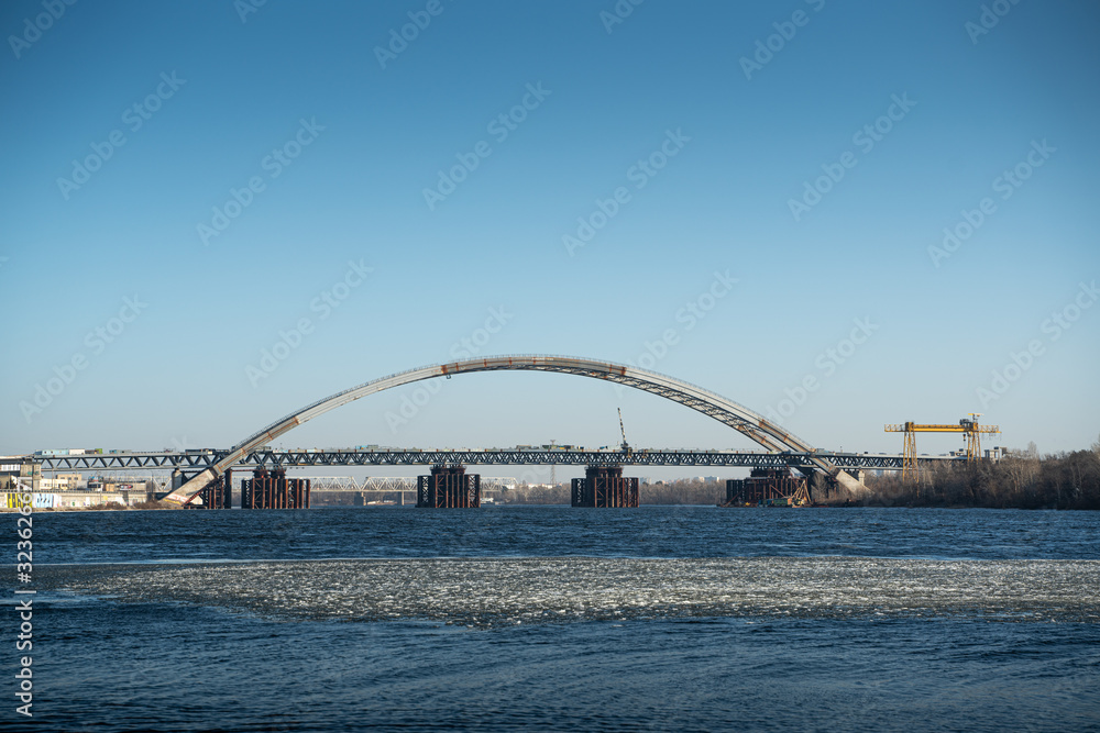 Bridge over Dnipro river in Kiev city
