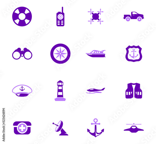 Coast Guard icons set