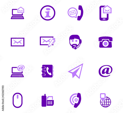 Contact us icons set