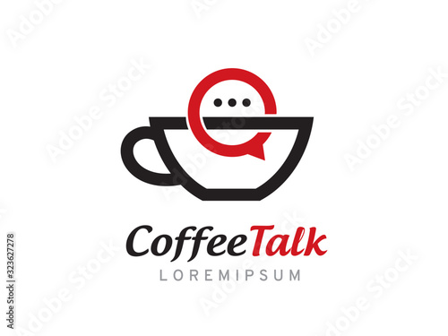 Coffee talk logo template design, icon, symbol