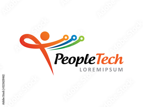 People technology logo template design, icon, symbol