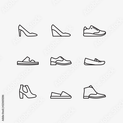  shoe icon with a line style