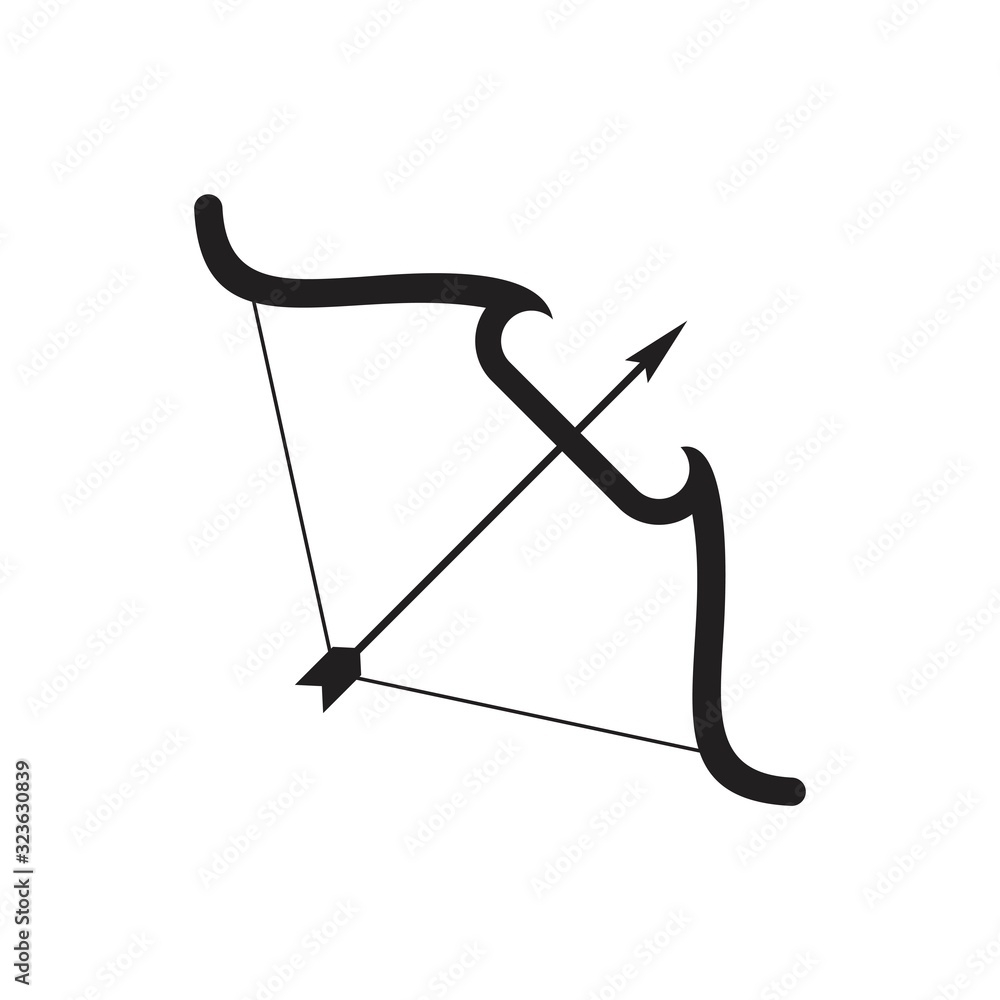 Bow and arrow icon template black color editable. Bow and arrow icon symbol Flat vector illustration for graphic and web design. Bow and arrow icon template black color editable. Bow and arrow icon symbol Flat vector illustration for graphic and web design.