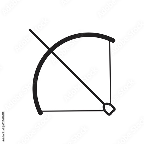 Bow and arrow icon template black color editable. Bow and arrow icon symbol Flat vector illustration for graphic and web design.