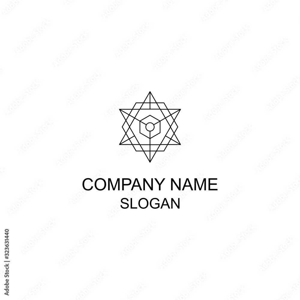 Abstract symmetric geometric logo, with basic shape. Abstract symmetric geometric logo, with basic shape.
