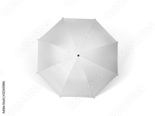 white umbrella isolated on white background  mock up template
