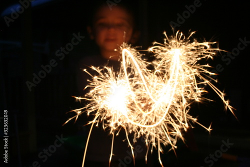 sparkler on black