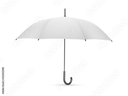 white umbrella isolated on white background mock up template