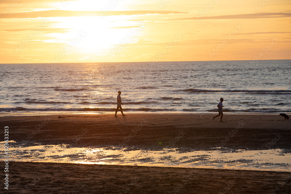 sunset on the seashore