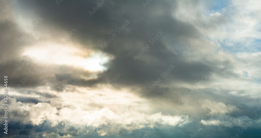 Fantastic dark thunderclouds at sunrise Fantastic dark thunderclouds at sunrise
