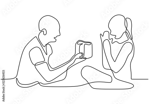 Romantic couple. One line d...