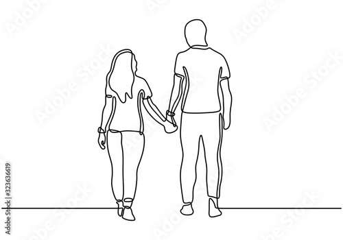 One line drawing couple holding hands. Romantic theme design, vector illustration. Man and woman in love. vector de Stock | Adobe Stock One line drawing couple holding hands. Romantic theme design, vector illustration. Man and woman in love. vector de Stock | Adobe Stock