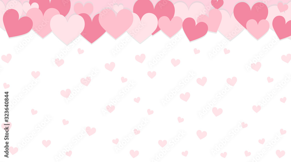 Valentine theme with pink hearts in background