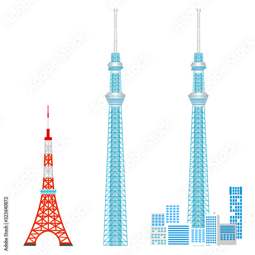 東京スカイツリーと東京タワー
